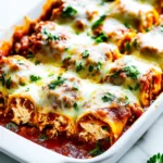 Cottage Cheese Chicken Lasagna Roll Ups recipe, served and ready to eat, easy homemade dinner