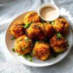 Leftover Chicken Air Fryer Croquettes recipe, served and ready to eat, easy homemade dinner