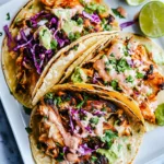 SLOW COOKER CHICKEN TACOS recipe, served and ready to eat, easy homemade dinner