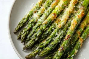 Air Fryer Asparagus Parmesan Made Crispy and Irresistible Air Fryer Asparagus Parmesan recipe, served and ready to eat, easy homemade dinner