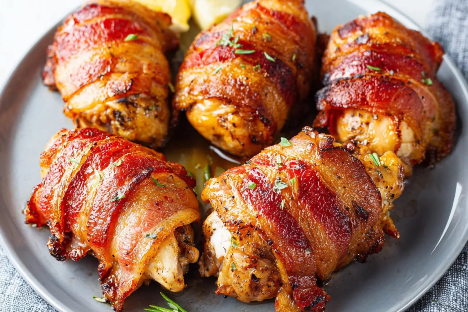 Air Fryer Bacon Wrapped Chicken Thighs Irresistible Crispy