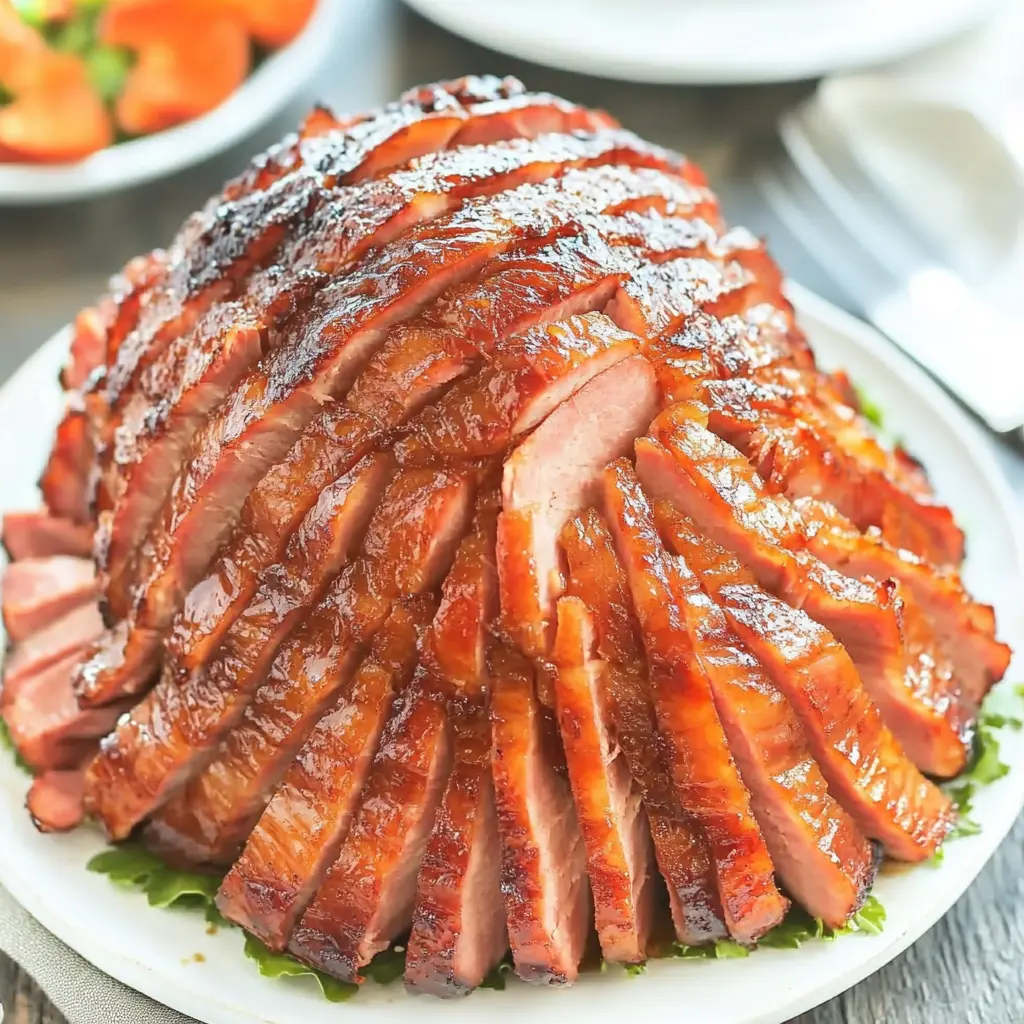 Air Fryer Brown Sugar Ham recipe served and ready to eat easy homemade dinner