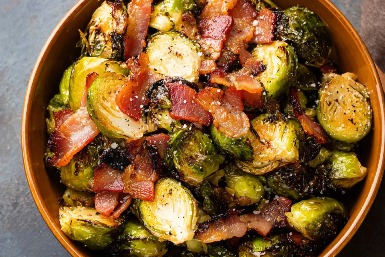 Air Fryer Brussels Sprouts Bacon Recipe Crispy Satisfying