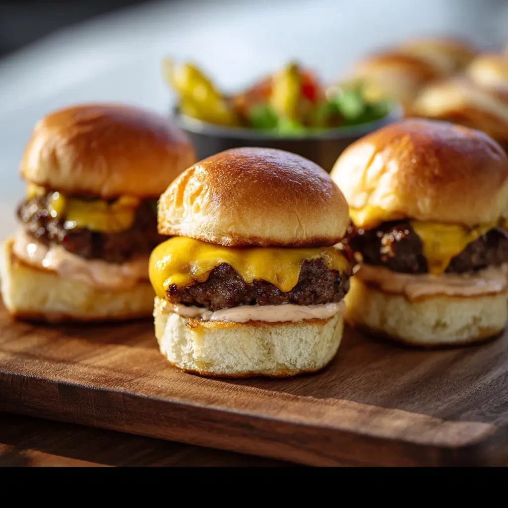 Air Fryer Cheeseburger Sliders Your Family Will Love Tonight 6 Air Fryer Cheeseburger Sliders recipe, served and ready to eat, easy homemade dinner