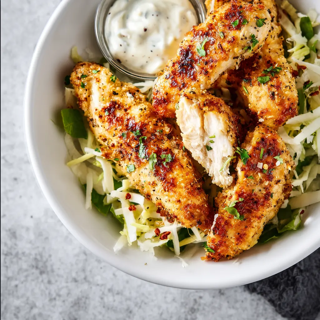 Air Fryer Chicken Tenders Your New Favorite Crispy Dinner 6 Air Fryer Chicken Tenders recipe, served and ready to eat, easy homemade dinner