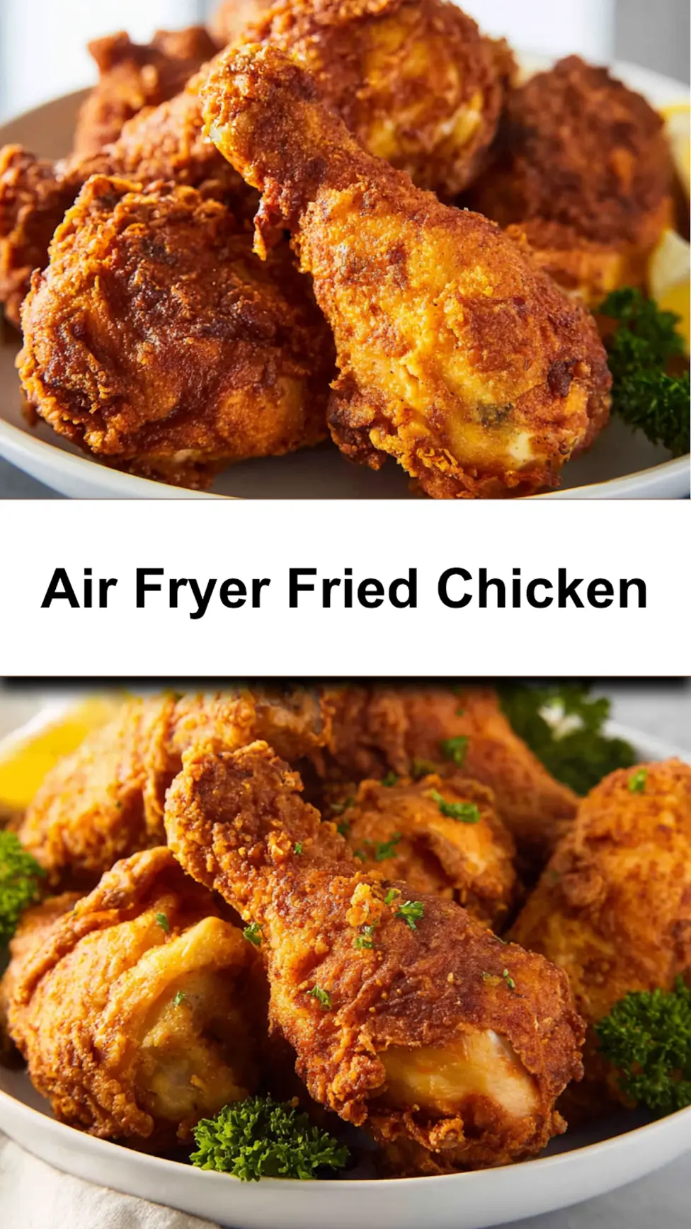 Air Fryer Fried Chicken Recipe Delivers Crispy Perfect Results 7 Air Fryer Fried Chicken recipe, served and ready to eat, easy homemade dinner