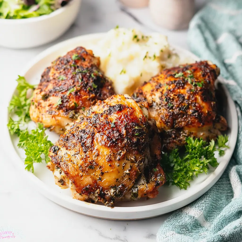Air Fryer Keto Chicken Thighs Ranch Made This New Favorite Crispy Dinner 5 Air Fryer Keto Chicken Thighs Ranch recipe, served and ready to eat, easy homemade dish