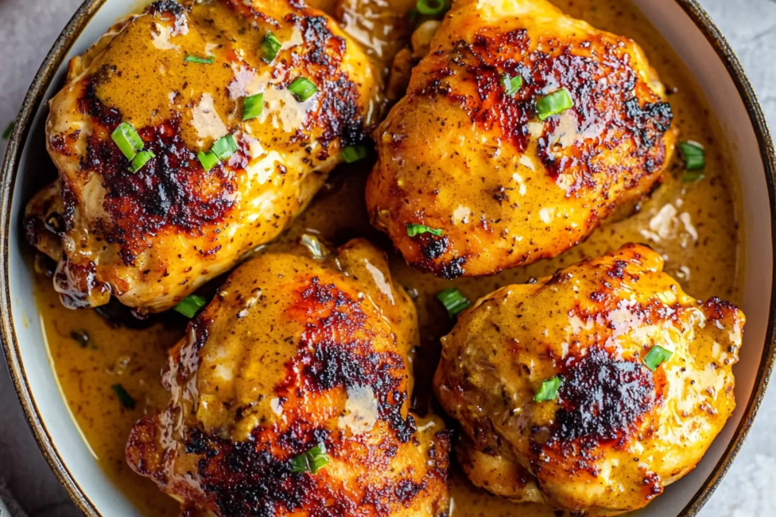 Air Fryer Orange Dijon Chicken recipe, served and ready to eat, easy homemade dinner