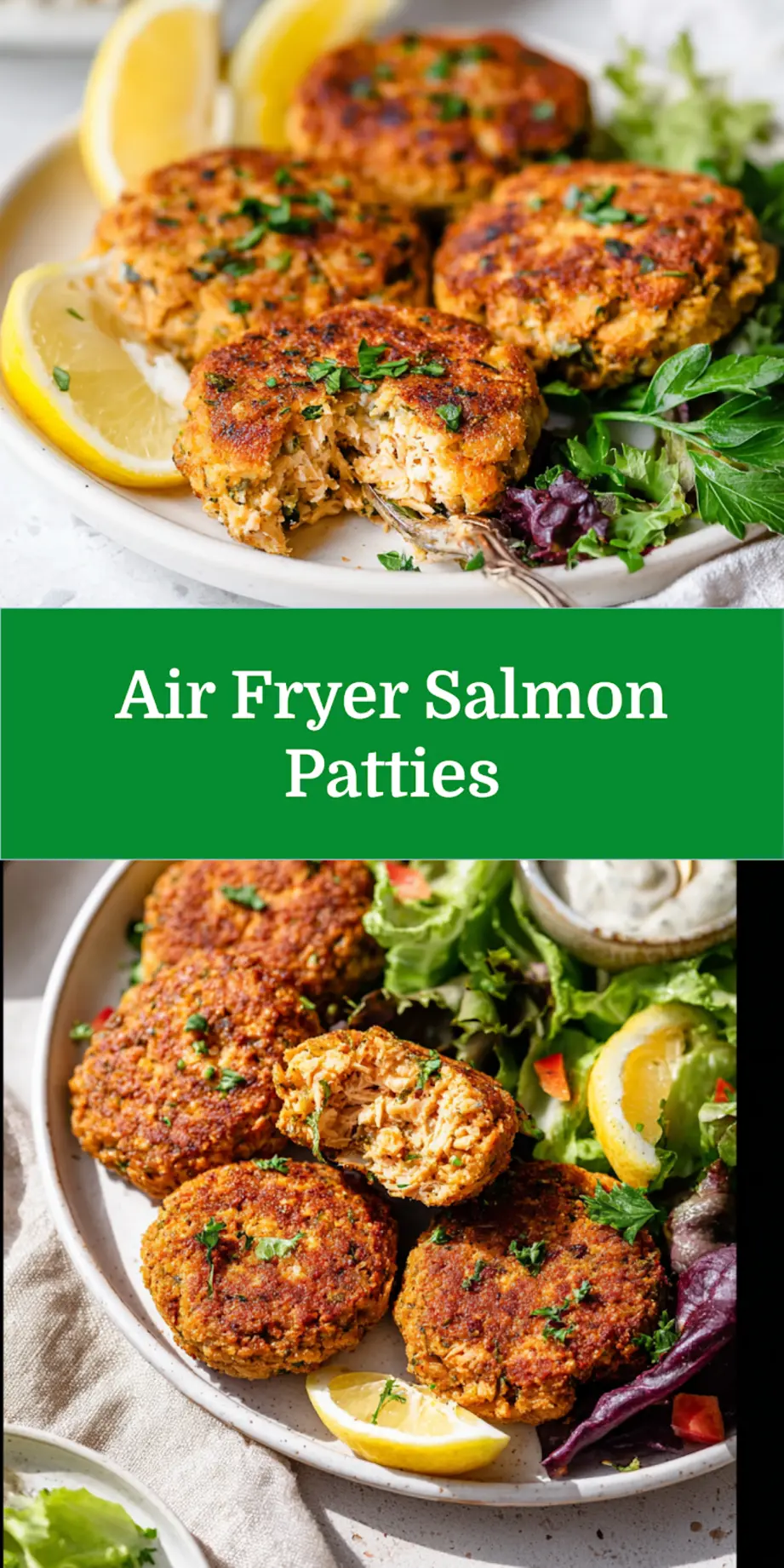 Air Fryer Salmon Patties Recipe That Makes Dinner Special 7 Air Fryer Salmon Patties recipe, served and ready to eat, easy homemade dinner