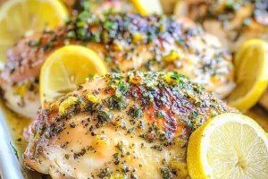Baked Chicken Breast Lemon Garlic Cozy Perfect Weeknight BAKED CHICKEN BREAST LEMON GARLIC recipe, served and ready to eat, easy homemade dinner