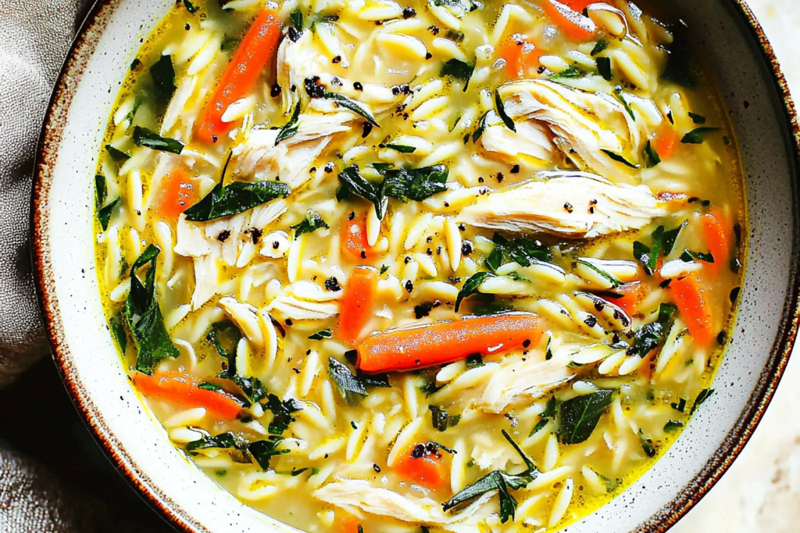 Spring Chicken Soup Lemon Orzo Cozy Perfect Weeknight Meal