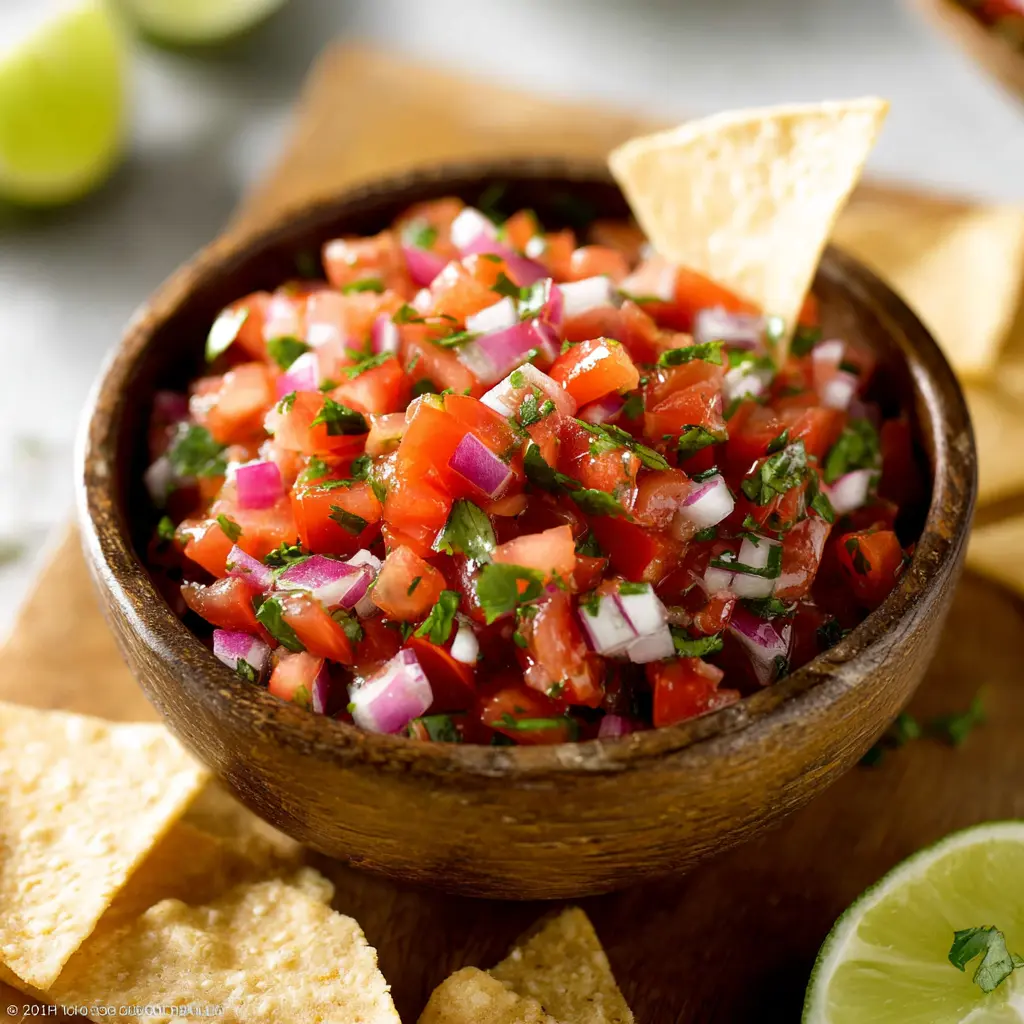 Copycat Chipotle pico de gallo served fresh in a bowl, ready to eat