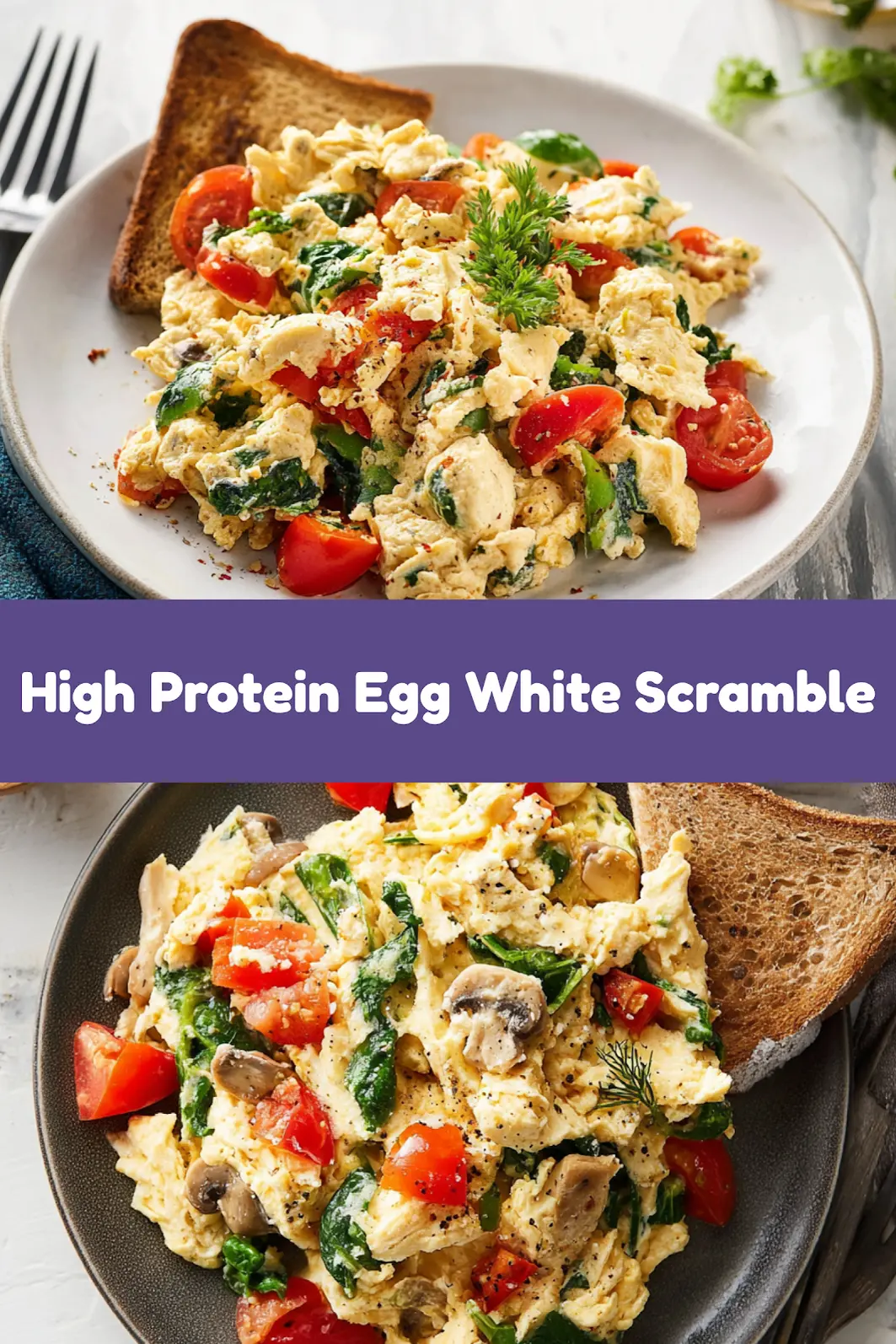 High Protein Egg White Scramble Veggie Made Perfect Every Time 7 High protein egg white scramble with vegetables, plated and ready to serve