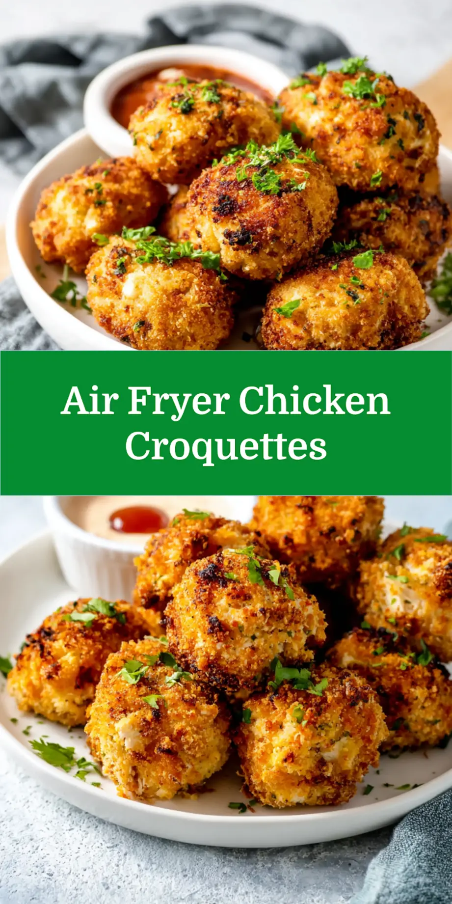 Leftover Chicken Air Fryer Croquettes Recipe Made Crispy Perfect 7 Leftover Chicken Air Fryer Croquettes recipe, served and ready to eat, easy homemade dinner