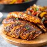 Air Fryer Blackened Chicken Breast recipe, served and ready to eat, easy homemade dish