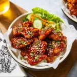 Air Fryer Chicken Bulgogi Korean recipe, served and ready to eat, easy homemade dish