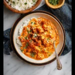 Air Fryer Chicken Tikka Masala recipe, served and ready to eat, easy homemade dish