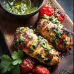 Air Fryer Chimichurri Chicken Breast recipe, served and ready to eat, easy homemade dish