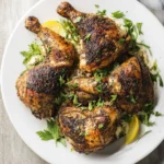 AIR FRYER ZAATAR CHICKEN recipe, served and ready to eat, easy homemade dish
