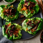 Korean Bulgogi Lettuce Cups recipe served and ready to eat easy homemade dish