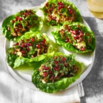 Moroccan Lamb Lettuce Wraps recipe, served and ready to eat, easy homemade dish