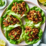 PF Changs Lettuce Cups Copycat recipe served in butter lettuce cups