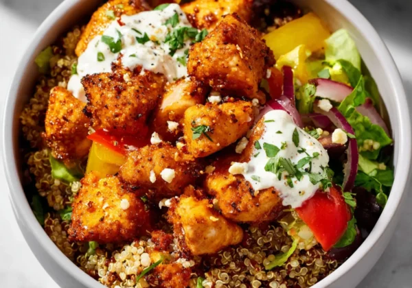 Air Fryer Chicken Power Bowl Quinoa Satisfying Real Dinner Your Family Will Love