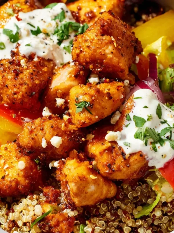 Air Fryer Chicken Power Bowl Quinoa Satisfying Real Dinner Your Family Will Love