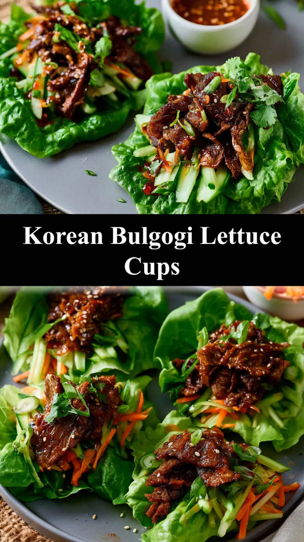Korean Bulgogi Lettuce Cups recipe served and ready to eat easy homemade dish