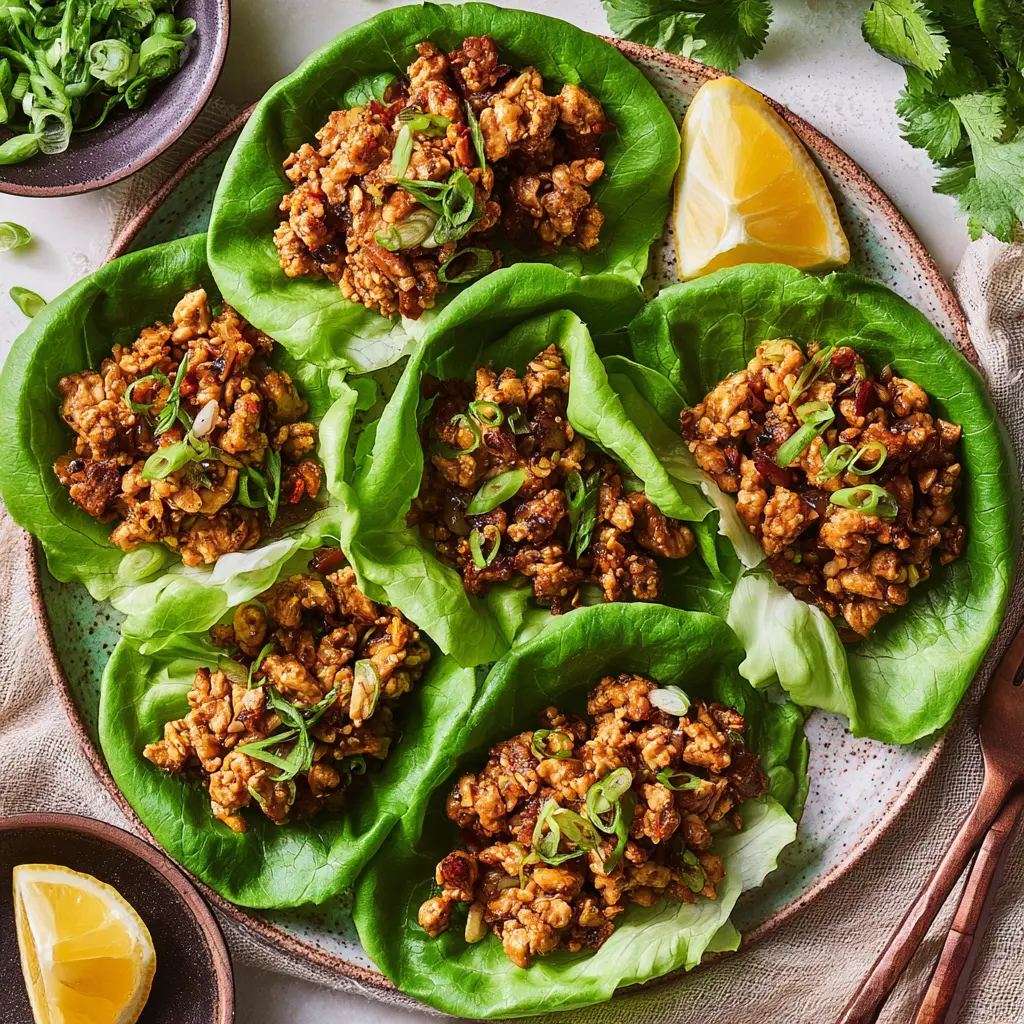 PF Changs Lettuce Cups Copycat Satisfying Real Way Better Than Takeout 5 PF Chang's Lettuce Cups Copycat recipe served in butter lettuce cups