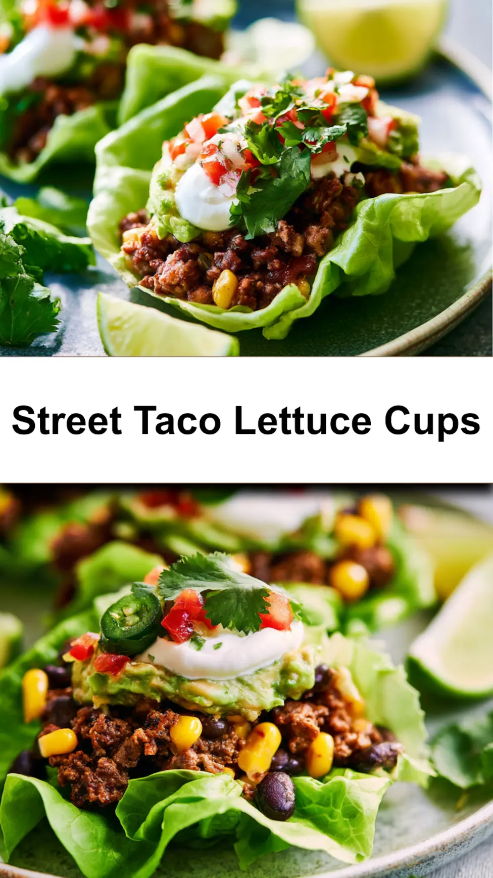 Street Taco Lettuce Cups Vibrant Fresh Way to Make Real Tacos 6 Street Taco Lettuce Cups recipe served and ready to eat, easy homemade weeknight dinner
