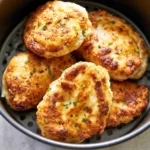 Air Fryer Frozen Chicken recipe, served and ready to eat, easy homemade dish