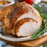 Air Fryer Turkey Breast recipe, served and ready to eat, easy homemade dish