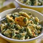 SPINACH ARTICHOKE PROTEIN PASTA recipe, served and ready to eat, easy homemade dish