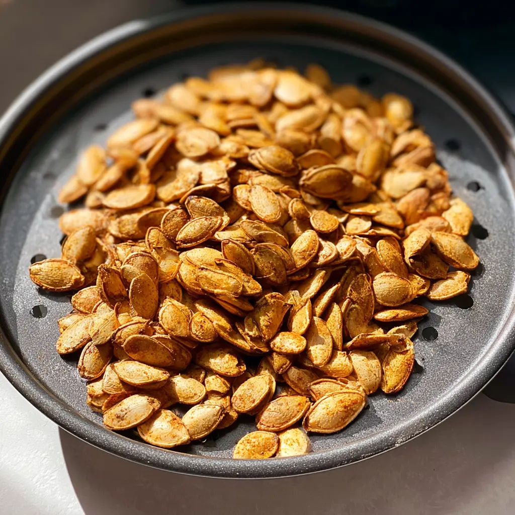 Air Fryer Pumpkin Seeds Crispy Snack You Will Love This Way 5 Air Fryer Pumpkin Seeds recipe, served and ready to eat, easy homemade dish