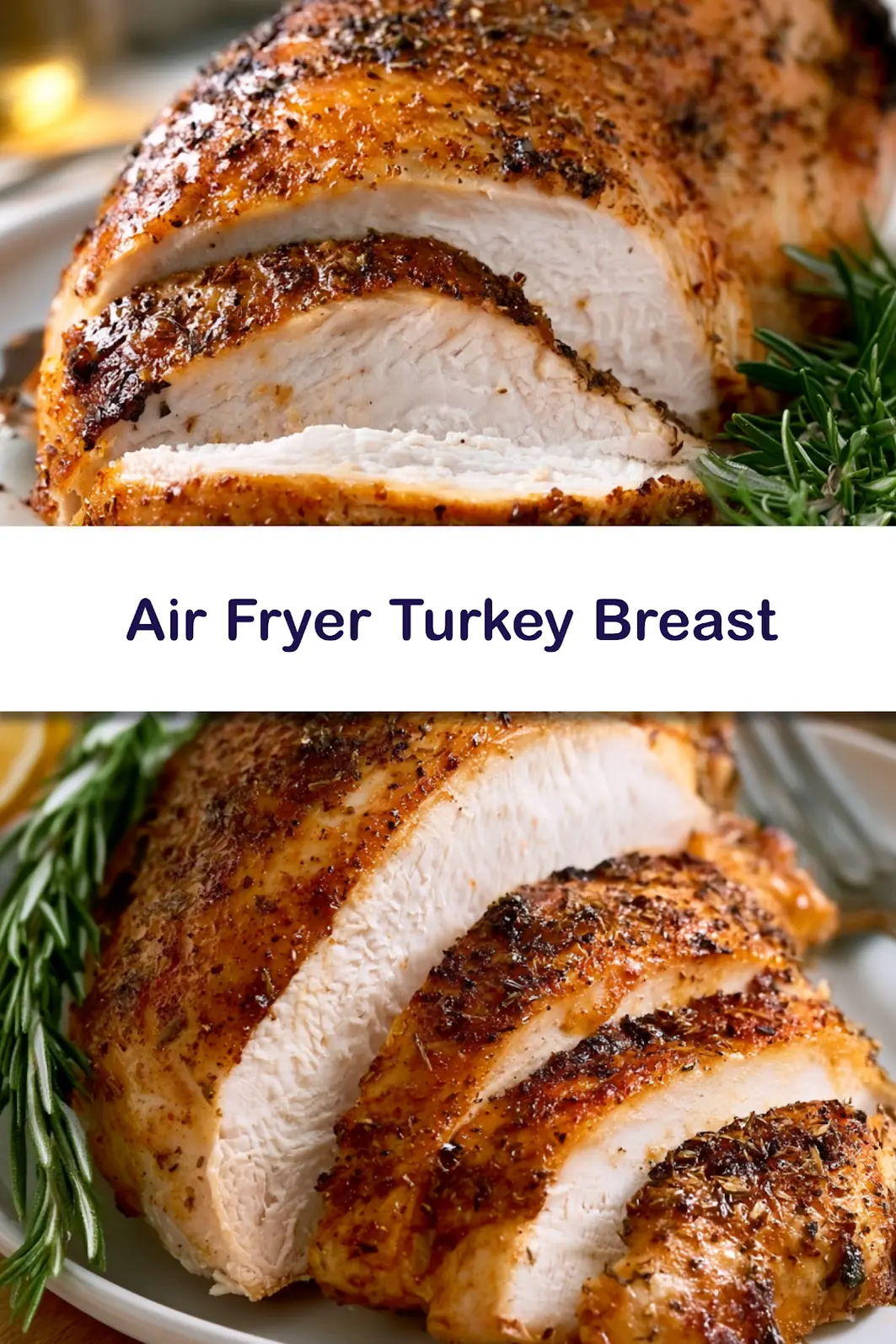 Air Fryer Turkey Breast That Makes Every Dinner Feel Special and Satisfying 6 Air fryer turkey breast recipe served and ready to eat, golden skin and juicy slices