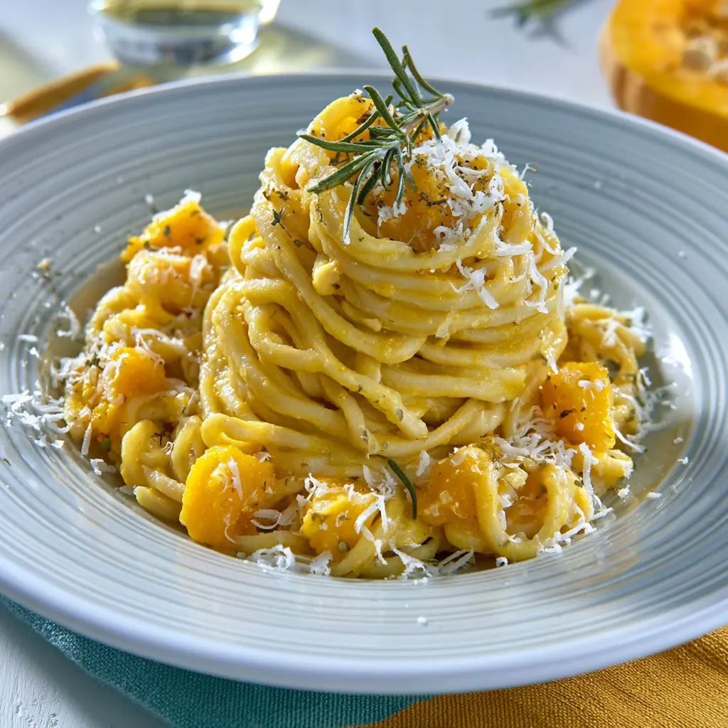 Butternut Squash Protein Pasta Cozy New Way to Make a Satisfying Real Dinner 5 Butternut Squash Protein Pasta recipe, served and ready to eat, easy homemade dish
