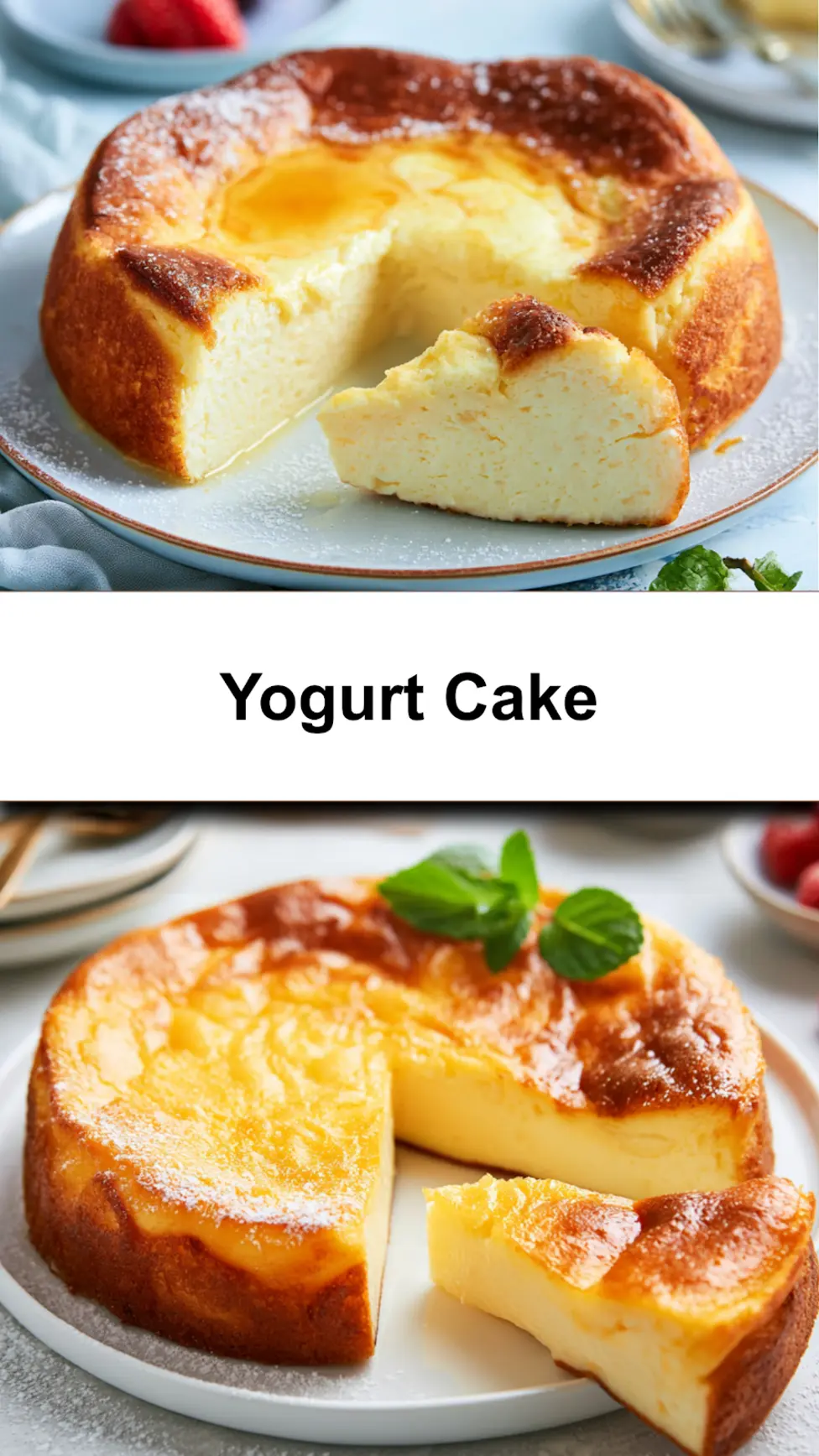 3-Ingredient Yogurt Cake So Cozy You Need This Simple Little Treat 6 3 Ingredient Yogurt Cake recipe shown sliced and ready to serve easy homemade dessert