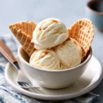 3 Ingredient Ice Cream recipe, served and ready to eat, easy homemade dish