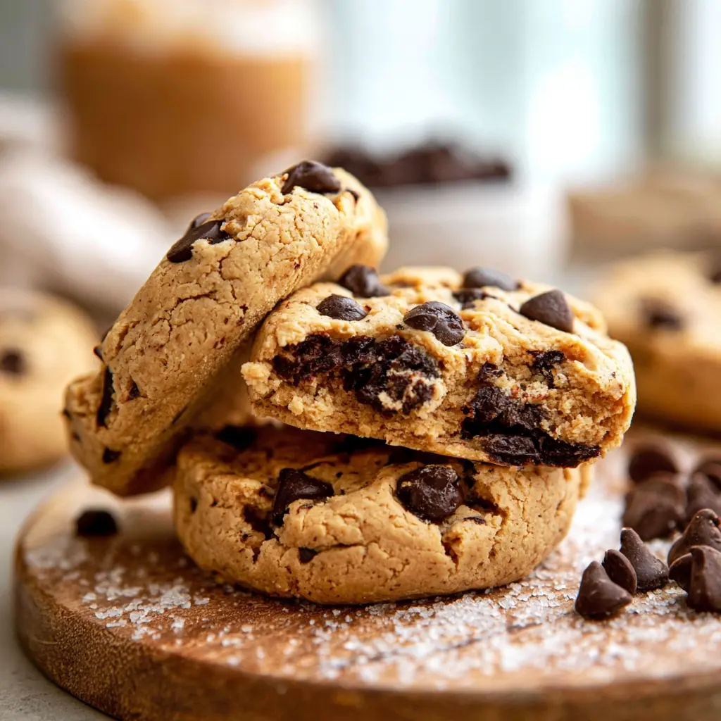 High-Protein Chocolate Chip Cookies Made Your Way Now Better 5 High protein chocolate chip cookies served on a plate, ready to eat