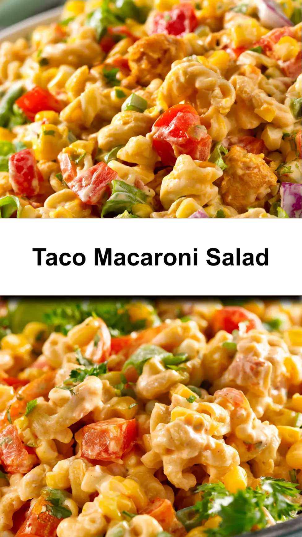 Taco Macaroni Salad Irresistible New Way to Make Your Best Lunch 6 Taco Macaroni Salad recipe, served and ready to eat, easy homemade dish