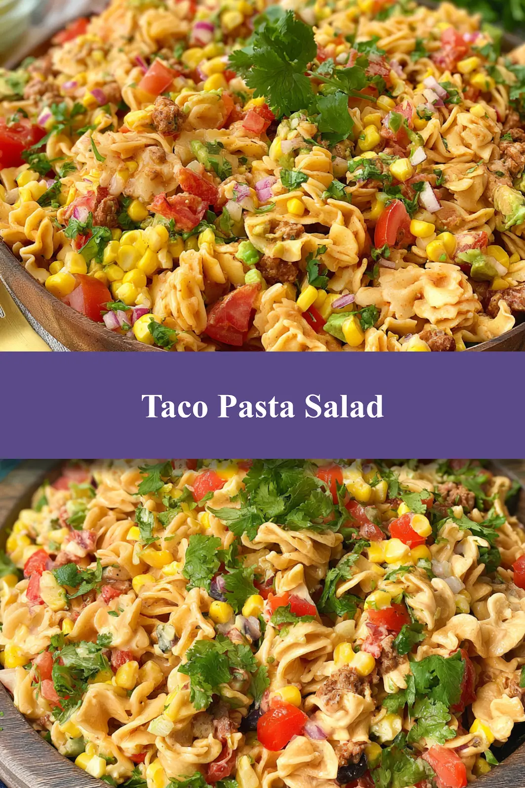Taco Pasta Salad Satisfying Real Flavors Your Family Will Love 6 Taco pasta salad recipe served and ready to eat, easy homemade dish