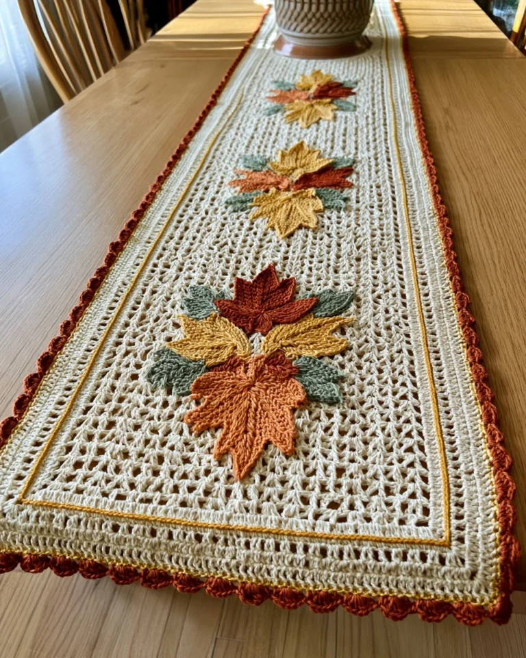 Autumn Leaves Table Runner Crochet Pattern (Free, Easy Lace) — free crochet pattern