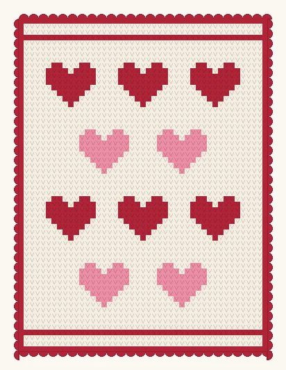 Crochet Heart Placemat Pattern for Valentine's Day (Free, Scalloped) 3 Stitch-by-stitch preview of the whole crochet heart placemat