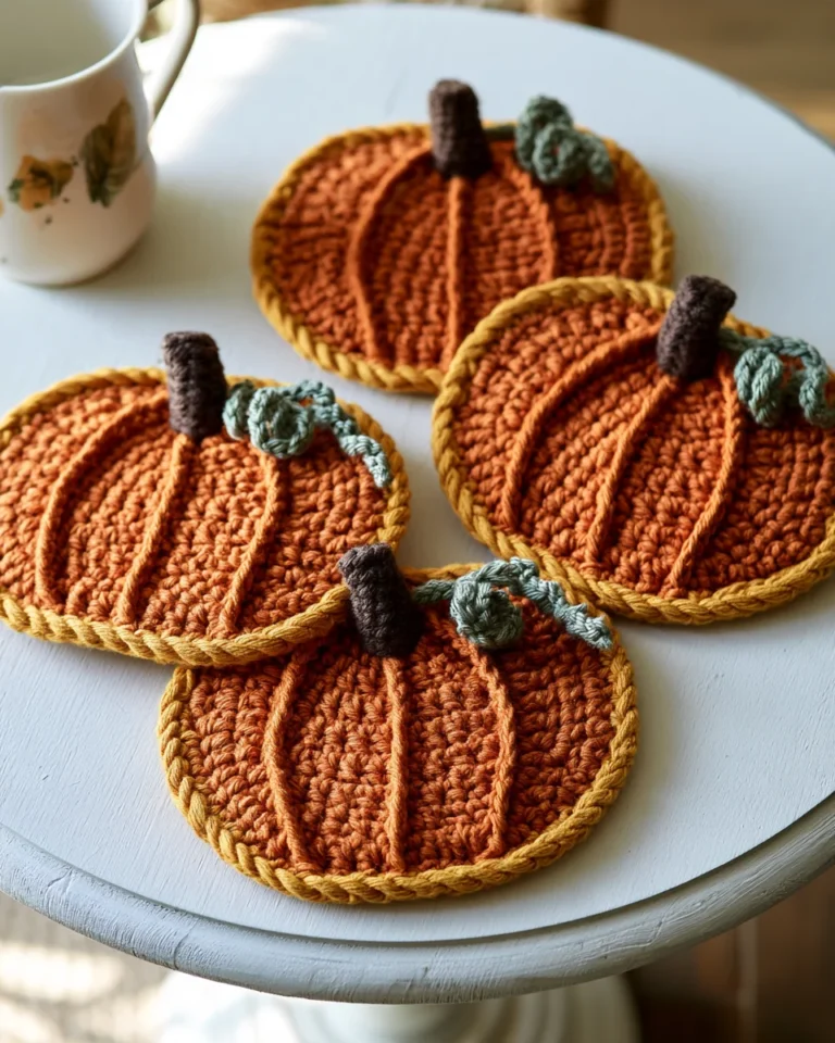 Crochet Pumpkin Coaster — free crochet pattern