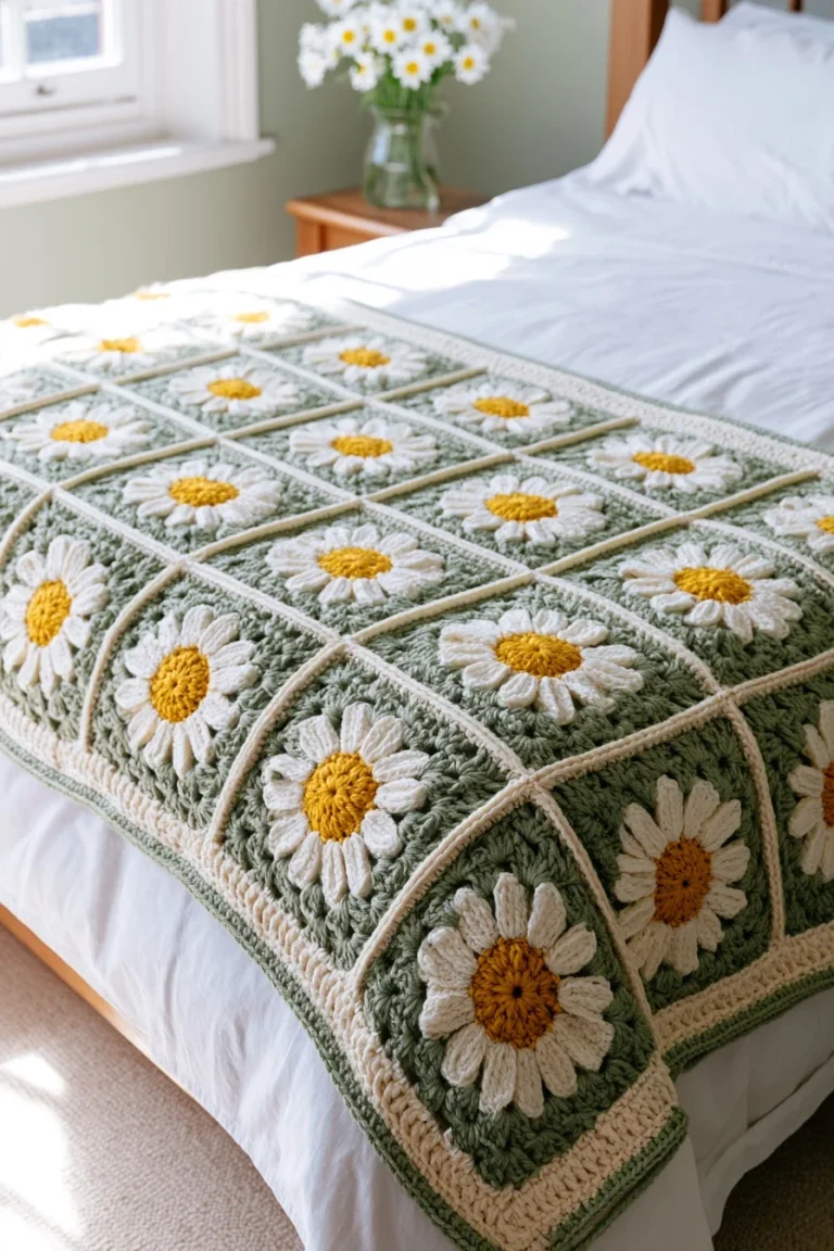 Daisy Granny Square Blanket Pattern (Free, Beginner-Friendly) — free crochet pattern