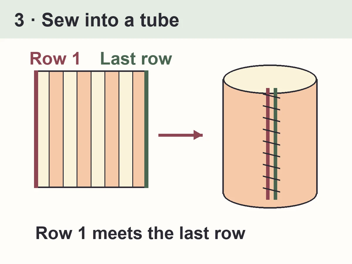 Diagram: sew the tube